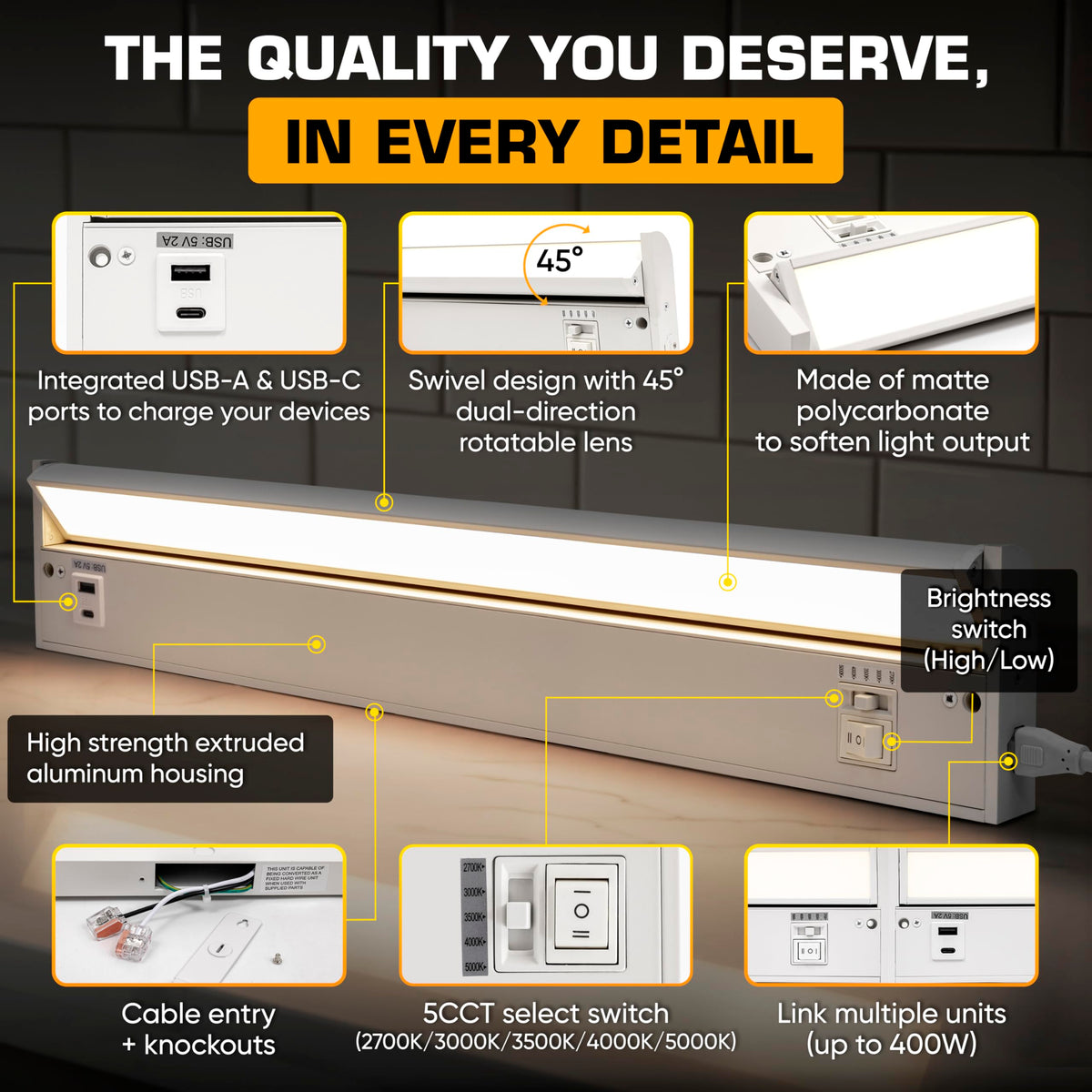 LED Under Cabinet Lighting 24 Inch White T530
