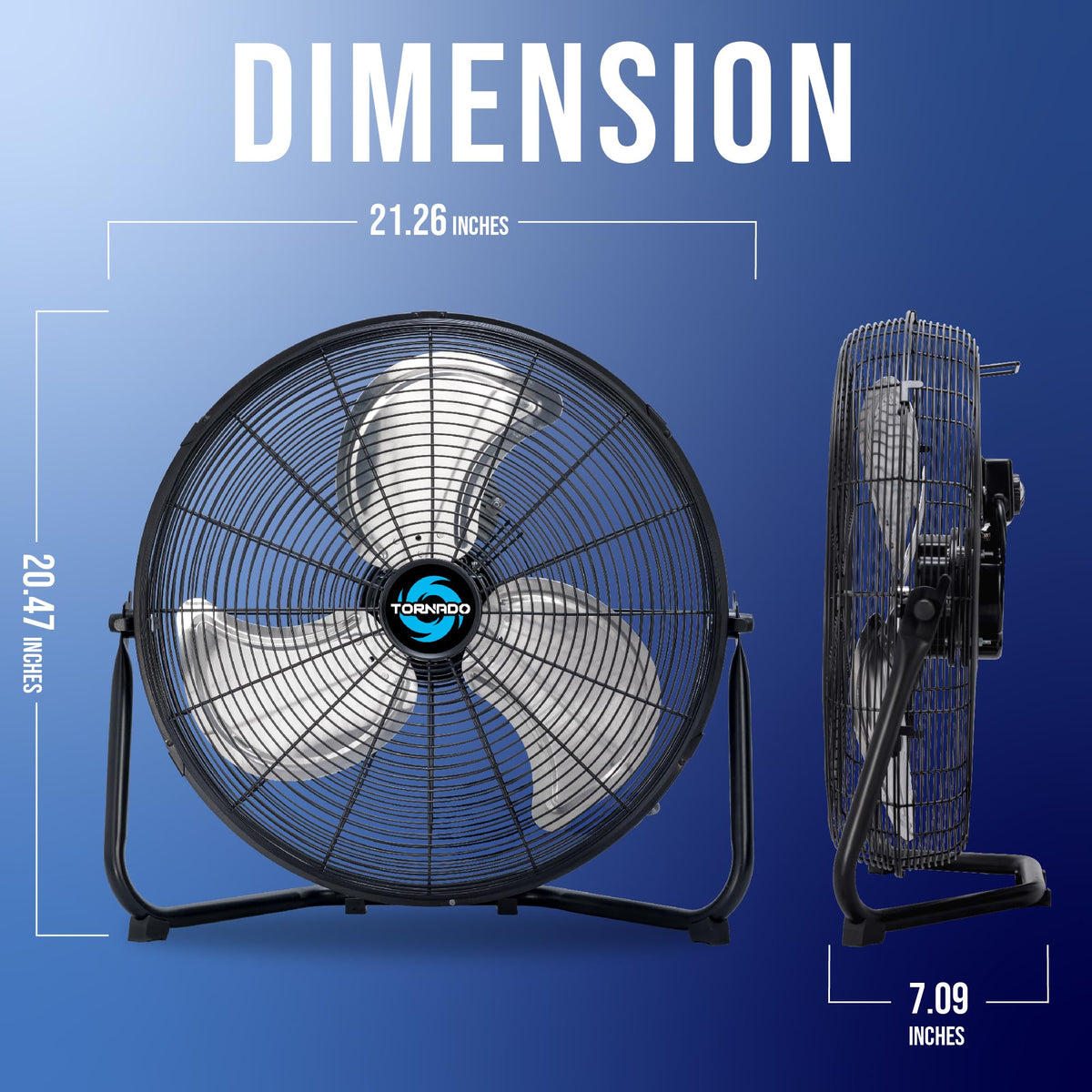 18" and 20" High Velocity Metal Floor Fans, 3-Speed X41774