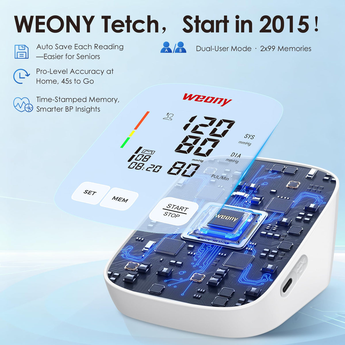 Blood Pressure Monitor with Adjustable 9-17in Cuff F59341