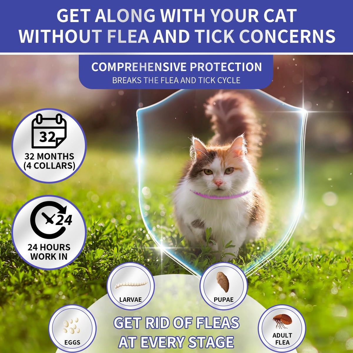 Cat Flea and Tick Collar 4 Pack G7393