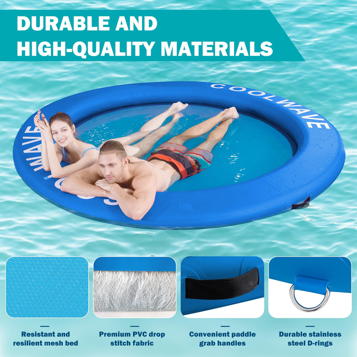 Inflatable Water Hammock Floating Dock with Cup Holders R953435