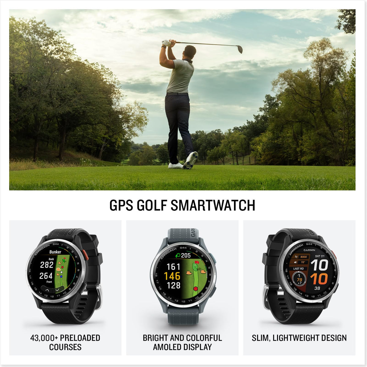 Golf GPS Smartwatch 43mm Black P272