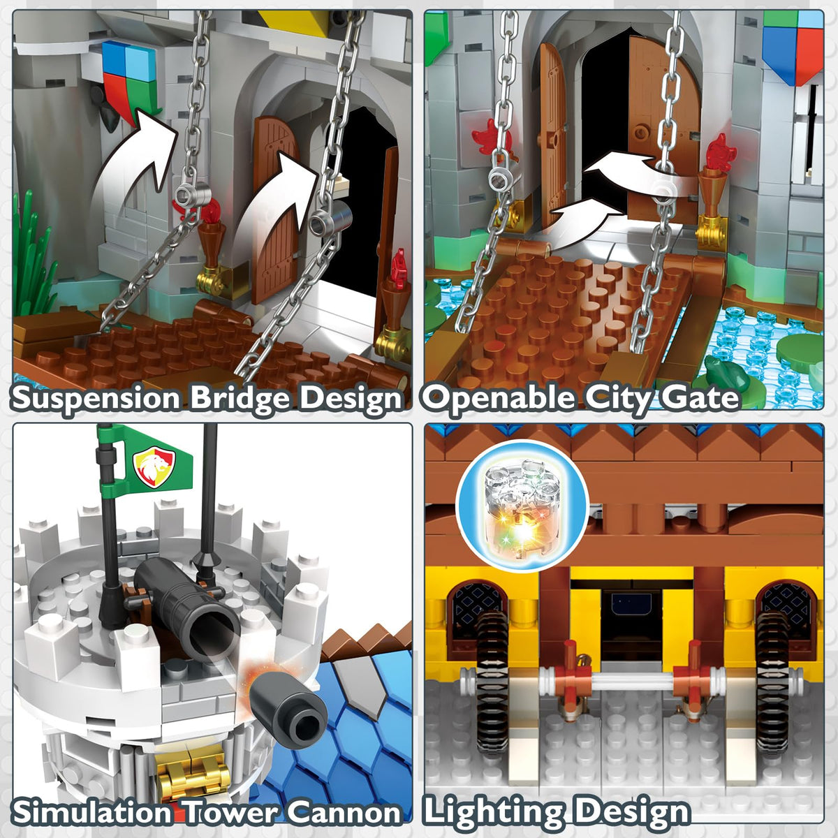 Medieval Castle Building Set with LED Light I24742