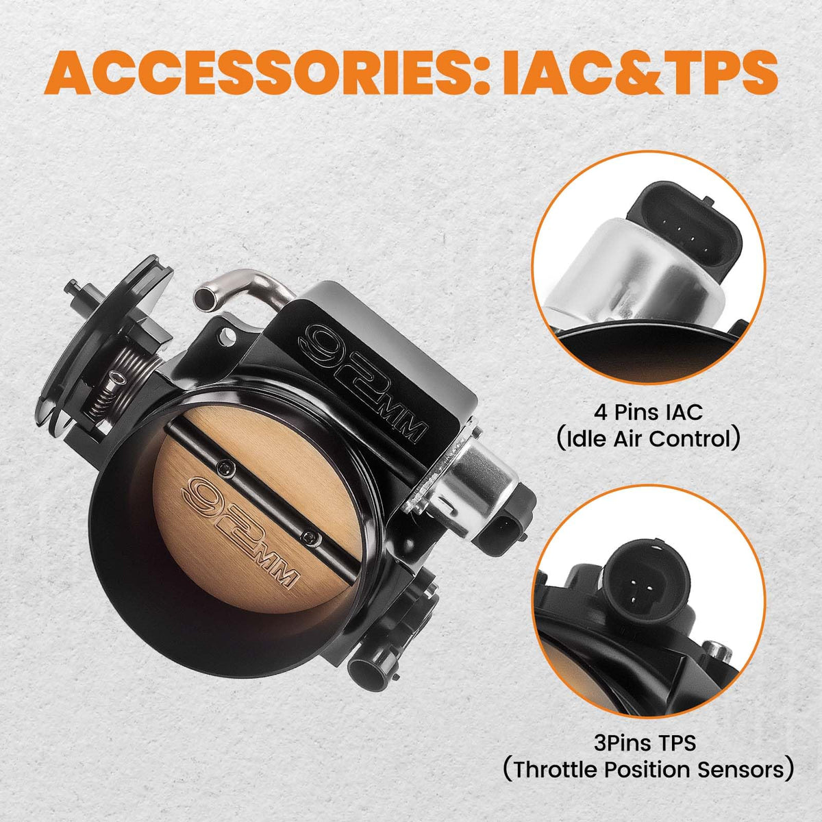 92mm Throttle Body with TPS IAC 4 Bolt C965