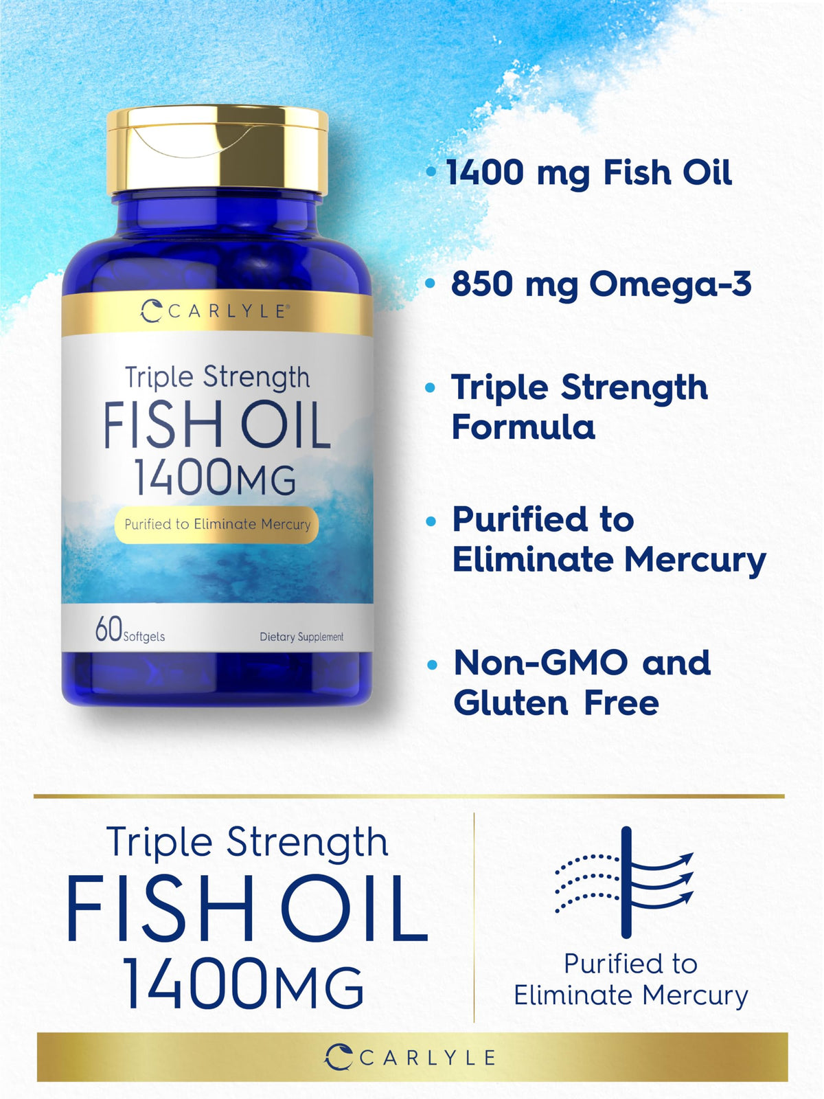 Omega 3 Fish Oil 1400 mg 60 Softgels G129978