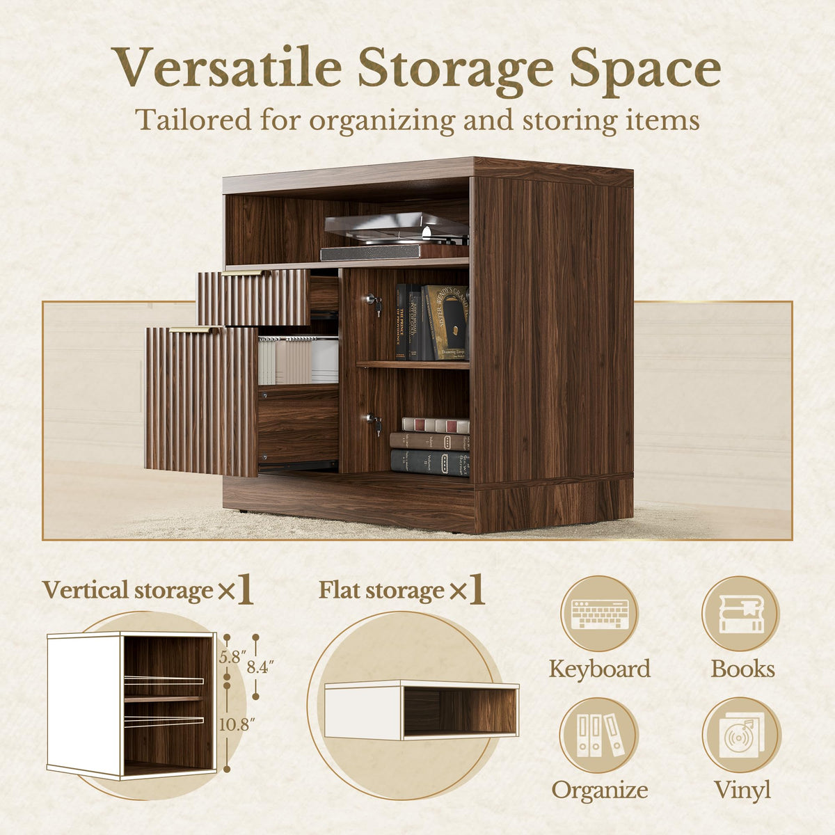 2 Drawer File Cabinet with Lock U60314