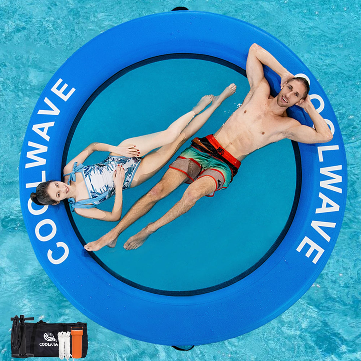 Inflatable Water Hammock Floating Dock with Cup Holders R953435