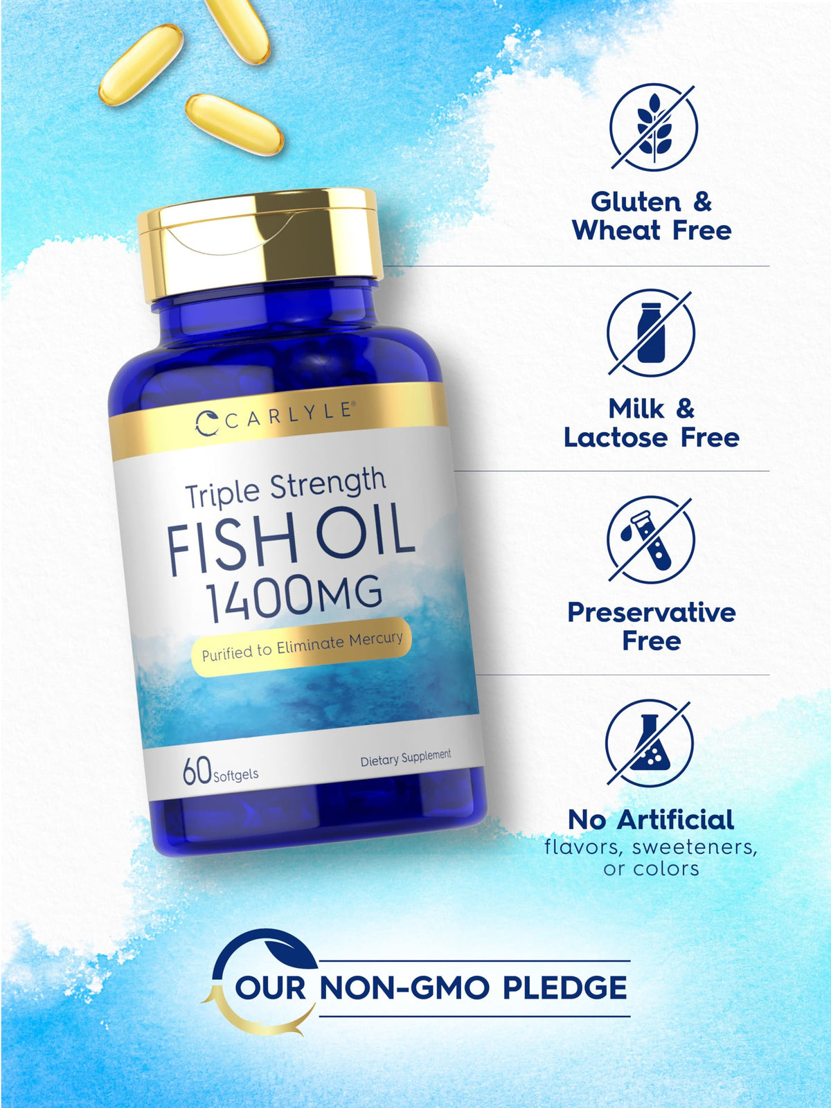 Omega 3 Fish Oil 1400 mg 60 Softgels G129978