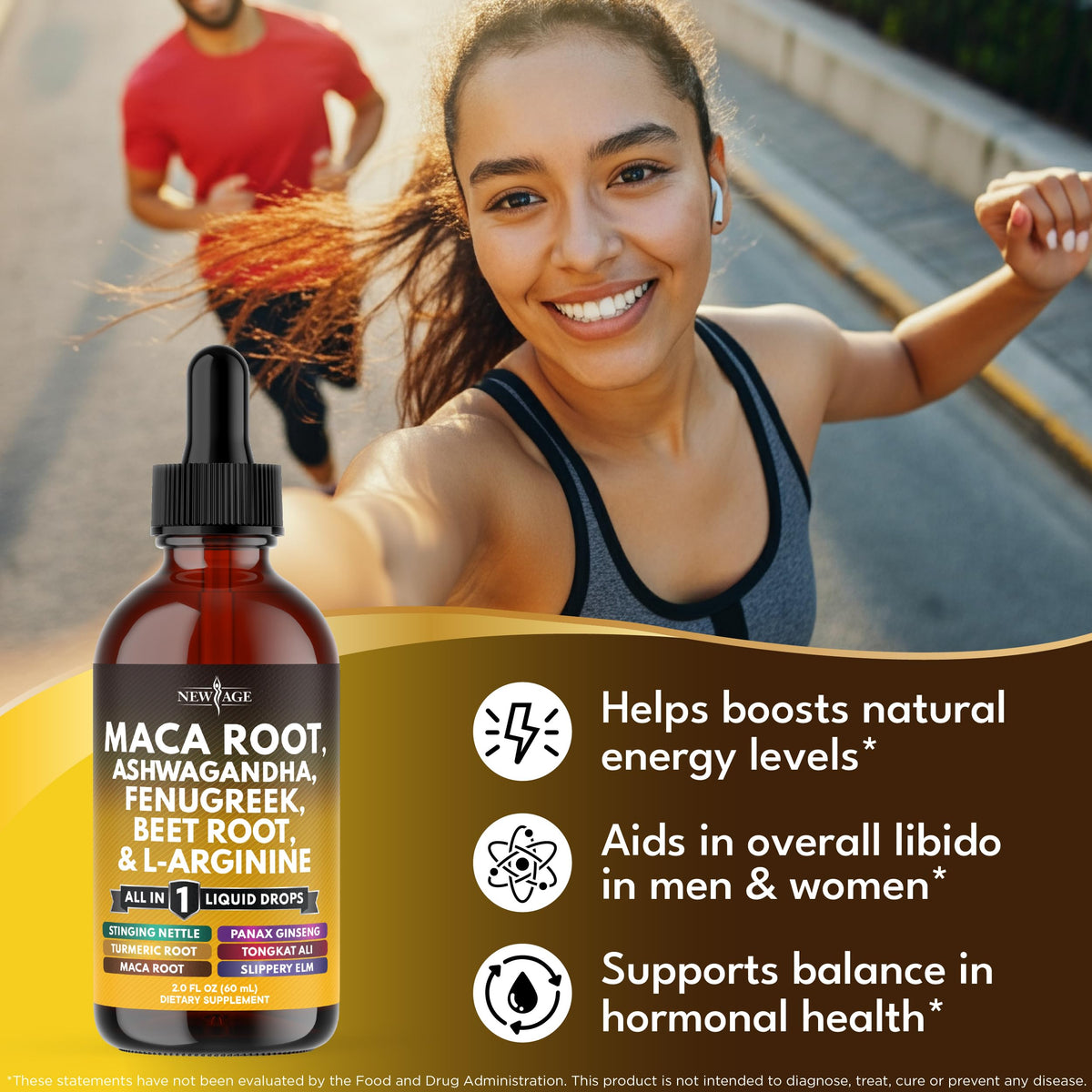 Organic Maca Root Liquid Drops with Ashwagandha 8oz F122