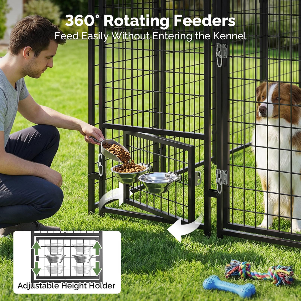 8x4x6FT Outdoor Dog Kennel with Roof V725