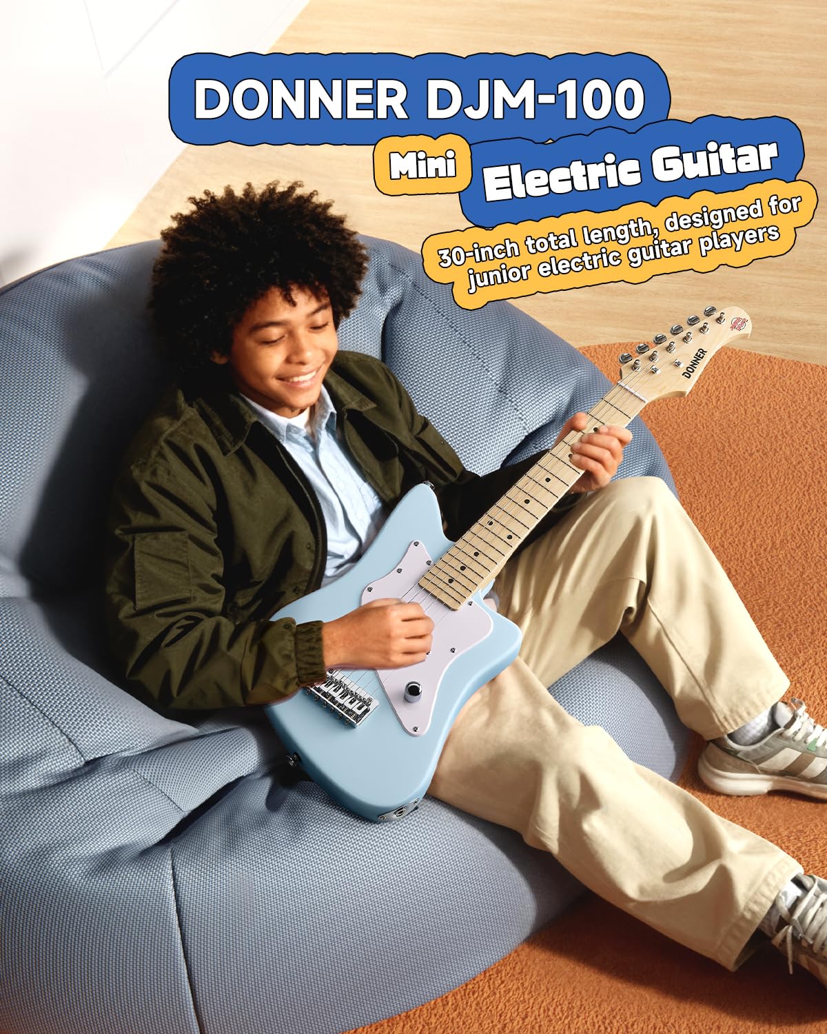 30 Inch Kids Electric Guitar Beginner Kit Blue J144833