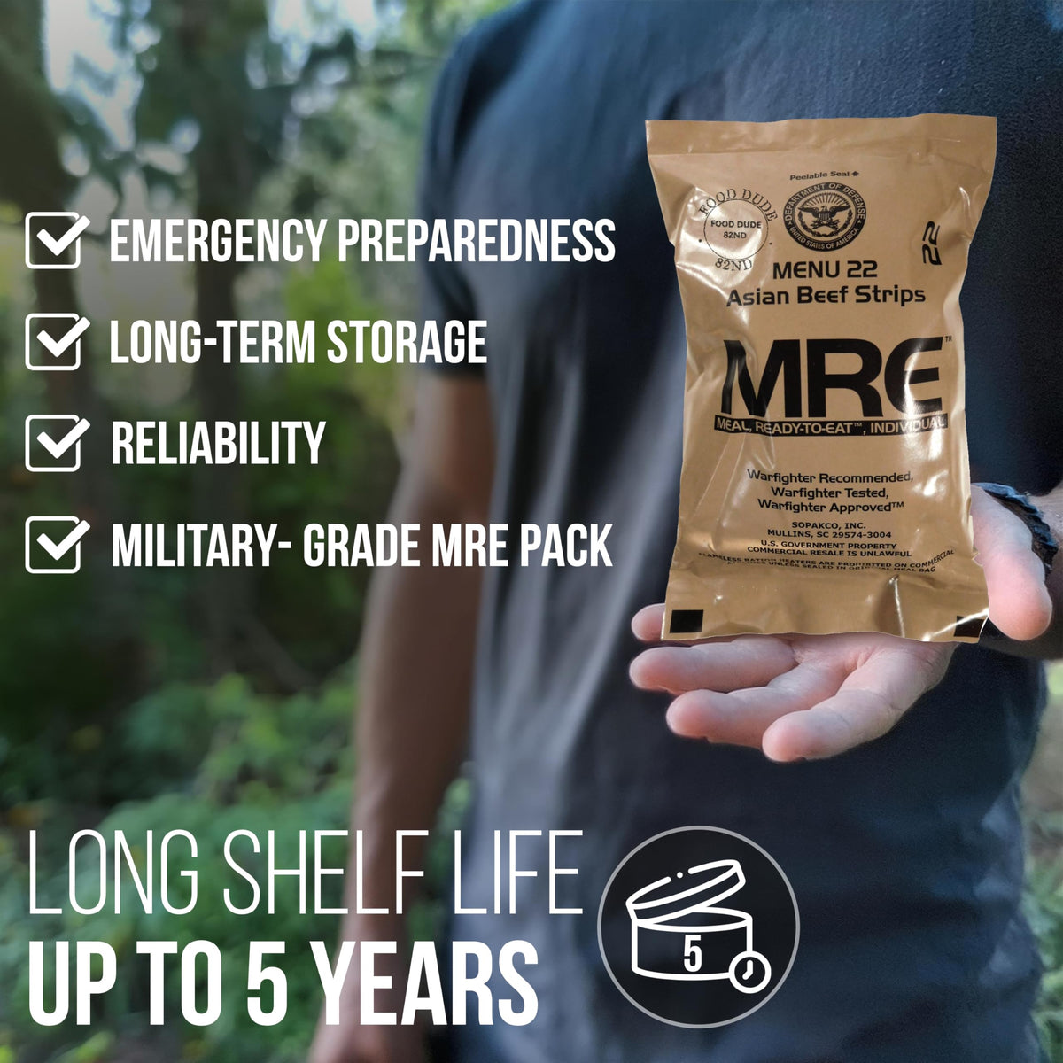 12 MRE Meals Ready to Eat with Heater Packs W6098