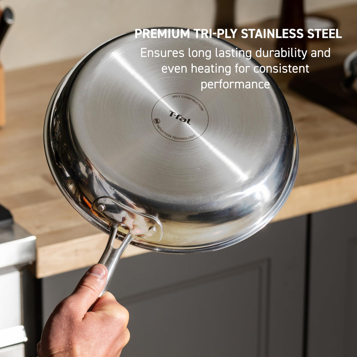 3 Piece Stainless Steel Frypan Cookware Set B831