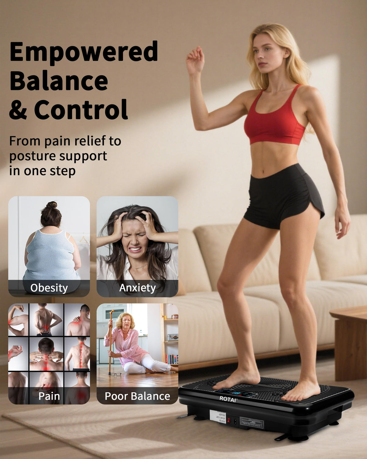 Vibration Plate Exercise Machine 400 lbs Capacity R7467