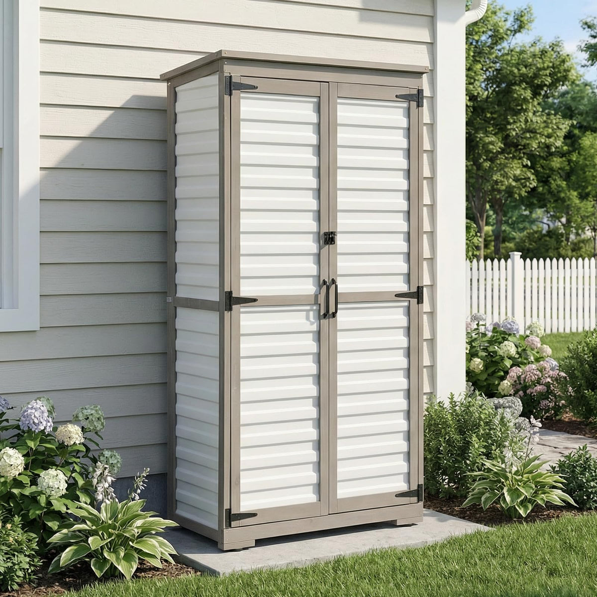 Outdoor Storage Cabinet with Adjustable Shelves B51532