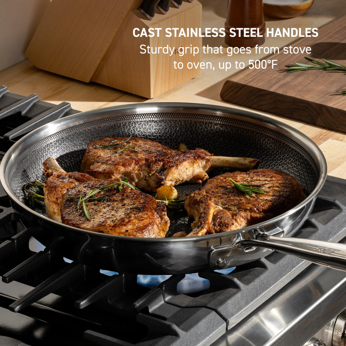 3 Piece Stainless Steel Frypan Cookware Set B831