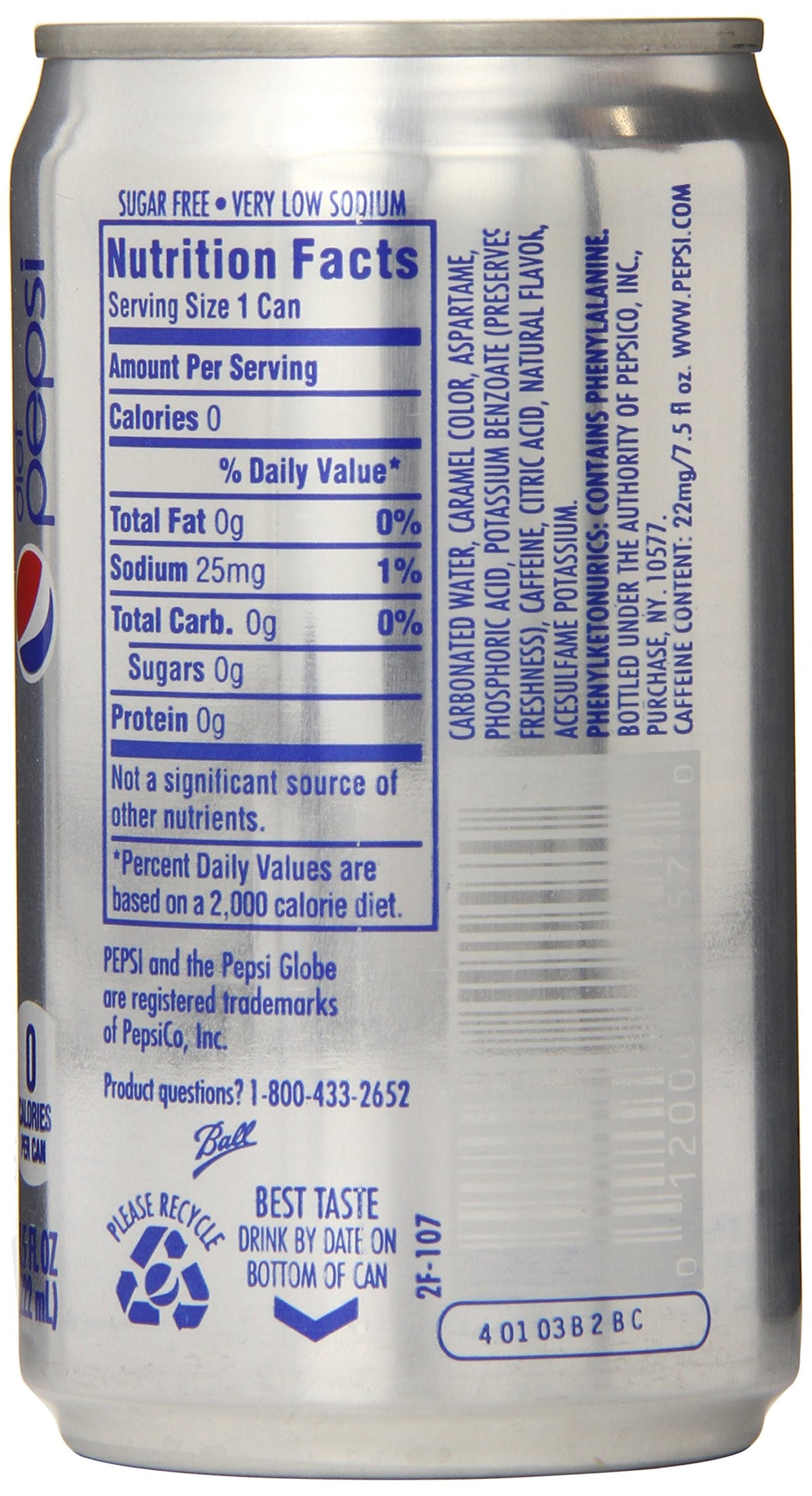 Diet Pepsi 7.5 Fl Oz Mini Cans 24 Pack P378408