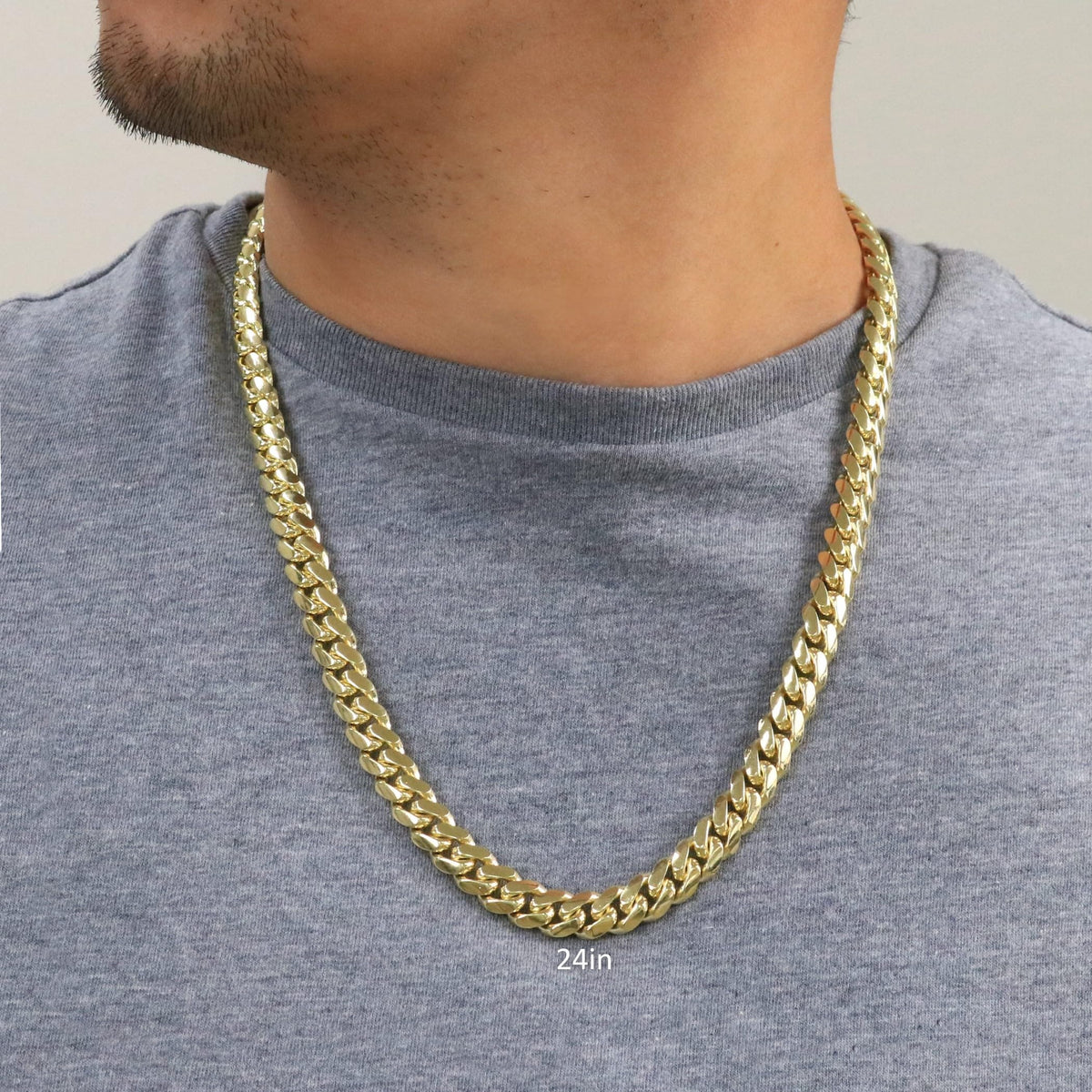 10k Yellow Gold Cuban Link Chain Necklace L3044