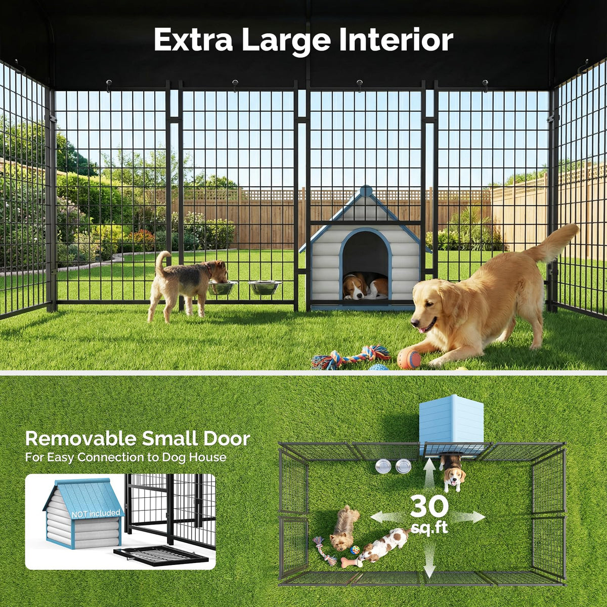 8x4x6FT Outdoor Dog Kennel with Roof V725